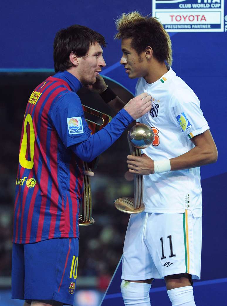 <p>Messi e Neymar se encontraram no Mundial de Clubes da Fifa de 2011, no Japão</p>