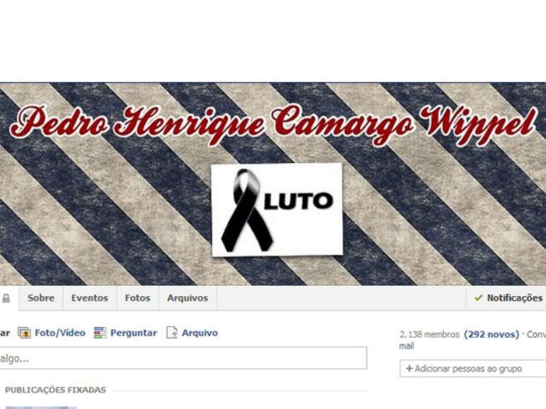 Grupo no Facebook lamenta a morte do menino Pedro Henrique 