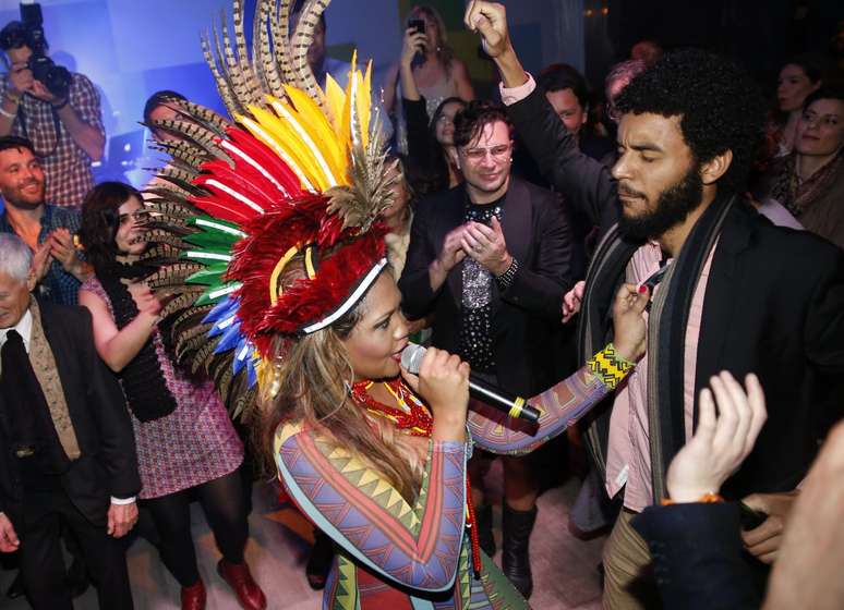 Gaby Amarantos fez show no Lounge do Cinema Brasileiro do Festival de Cannes, na França, na noite desta terça-feira (21)