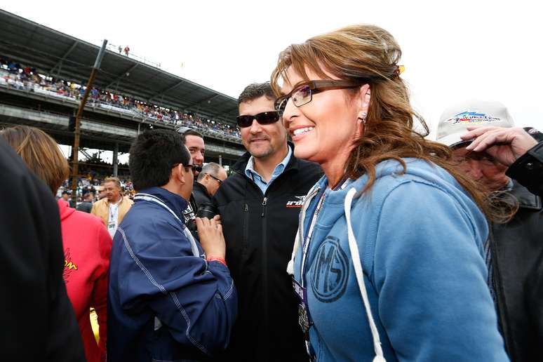 <p>Sarah Palin durante Formula Indy - etapa de Indianápolis 2013</p>