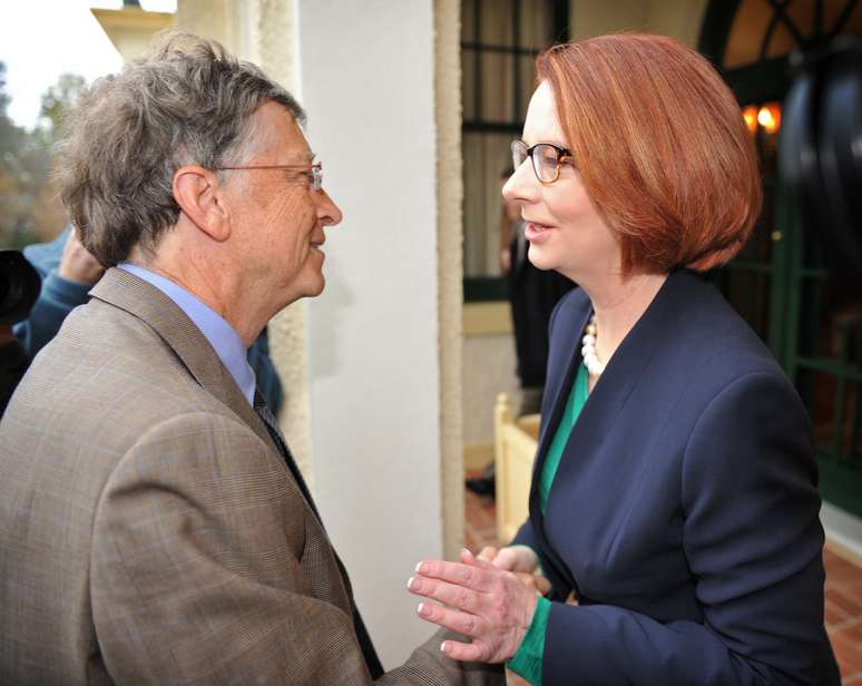 Bill Gates se reuniu com a premiê australiana, Julia Gillard 