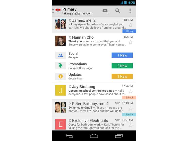 <p>Gmail também chegou aos celulares</p>