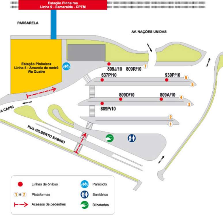 Mapa do novo terminal que começa a funcionar no próximo fina de semana