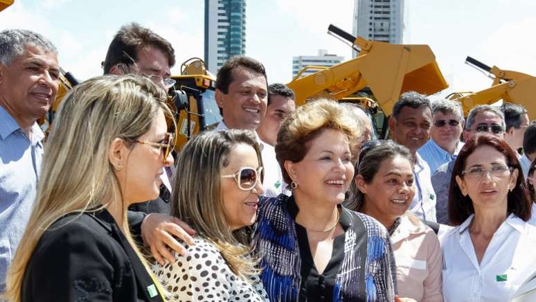 Dilma durante a a cerimônia de entrega das máquinas em Natal
