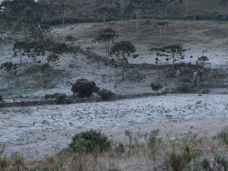 <p>Urupema, na região serrana de Santa Catarina, voltou a registrar temperaturas negativas nesta terça-feira</p>