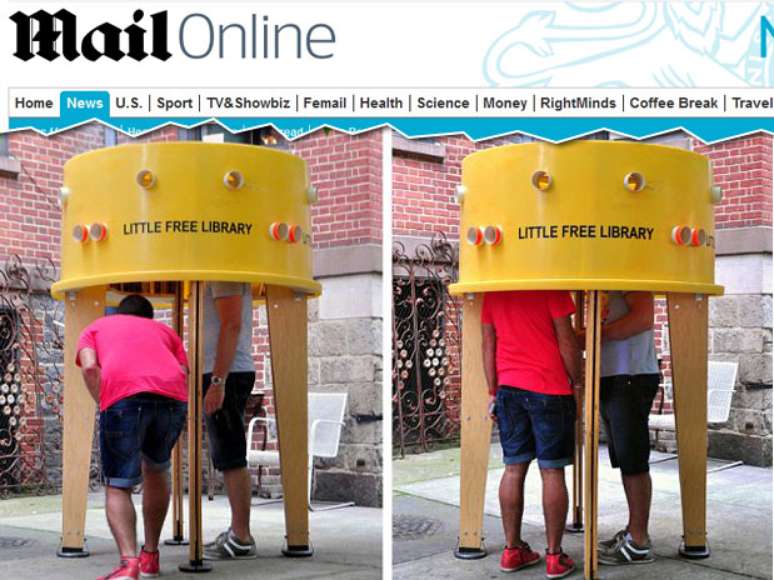 Little Free Library permite que até duas pessoas vasculhem livros