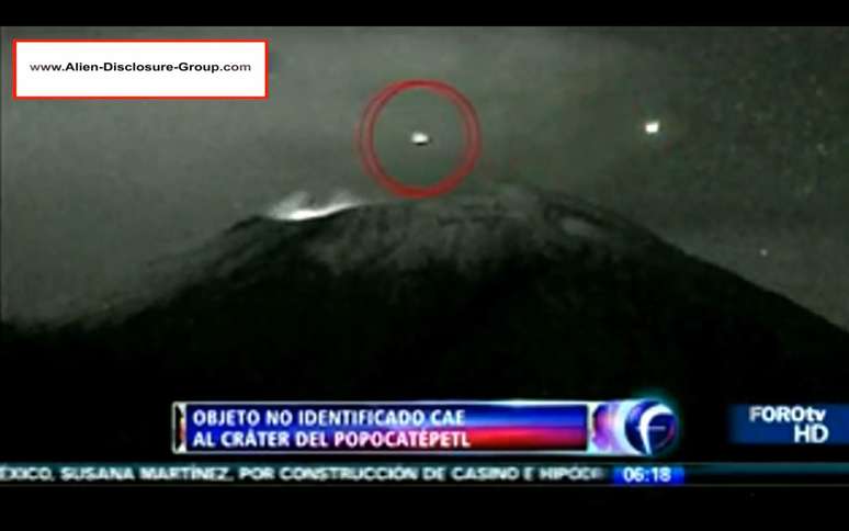 Imagens parecem mostrar um objeto não identificado "aterrissando" dentro de um vulcão ativo