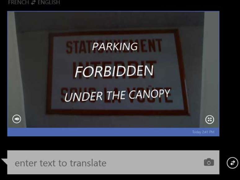Bing faz traduções usando a câmera do aparelho
