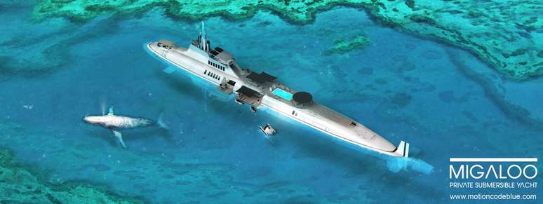 <p>A empresa austríaca de design Code Blue desenvolveu um projeto conceito de um super iate que se transforma em submarino</p>