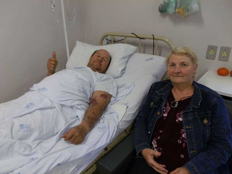 <p>Serra foi tirada da barriga de Gregório Steinmetz durante cirurgia no hospital de Santa Rosa</p>