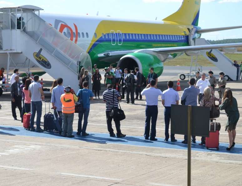 <p>A Seleção utilizou o avião personalizado para a competição</p>