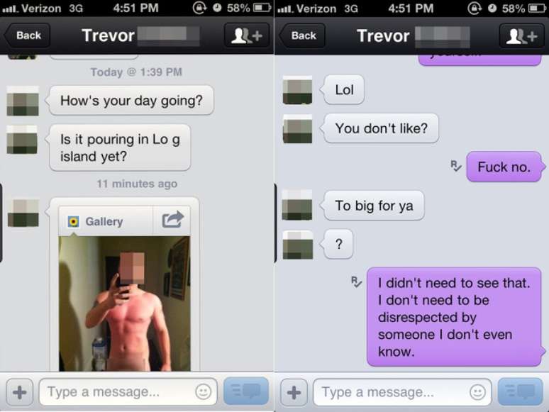 <p>Conversa entre Trevor e a mulher mostra como o jovem se divertia com a situação</p>
