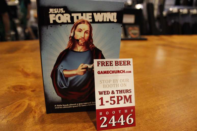 <p>Na E3 2013, um estande chama atenção não por seu jogos super desenvolvidos, mas por seu amor a Jesus, aos games e a cerveja, que é distribuída gratuitamente aos visitantes. Esse é a Game Church</p>