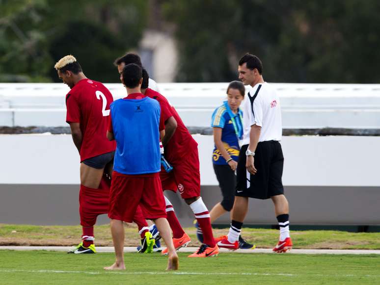 O Taiti treinou neste sábado pela última vez antes de estrear pela Copa das Confederações, em evento realizado no SESC Vendas Novas, em Belo Horizonte. A atividade foi marcada pela descontração