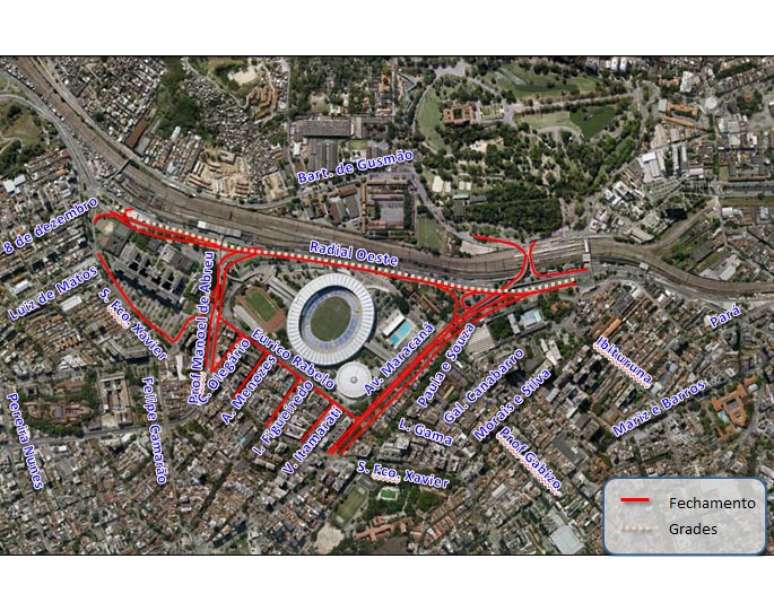 Ruas foram interditadas no entorno do estádio do Maracanã