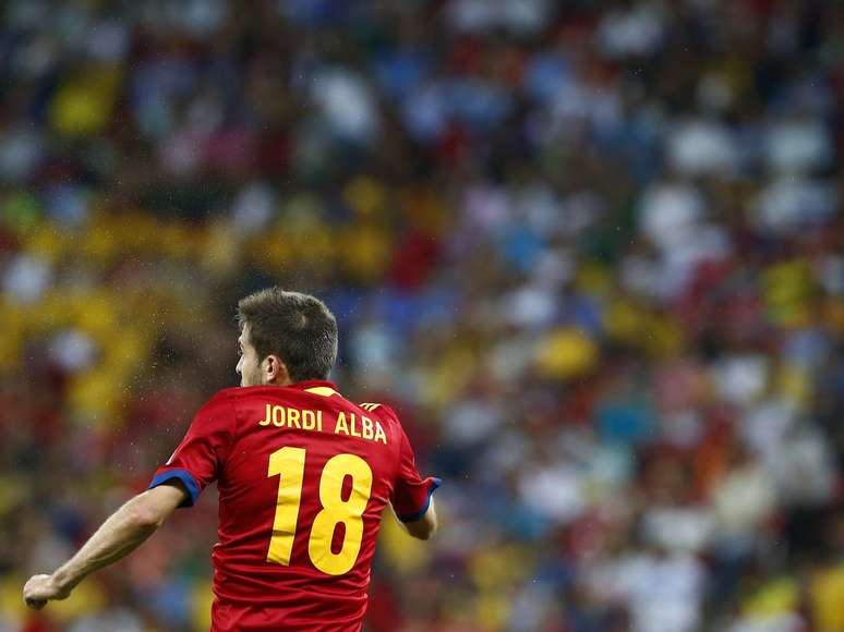 Jordi Alba em partida contra o Uruguai