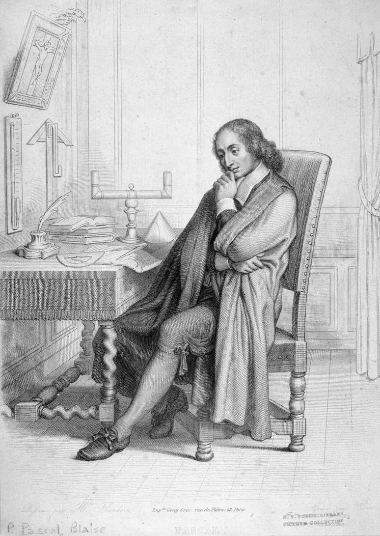<p>O filósofo, matemático e físico francês Pascal (1623 - 1662) formulou uma teoria geométrica aos 16 anos</p>