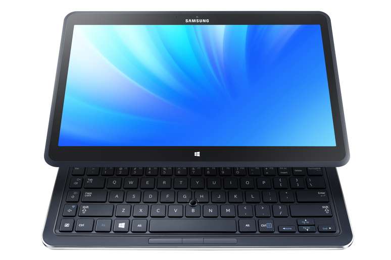 <p><b>Ativ Q - </b>O tablet convers&iacute;vel com teclado integrado pode ser usado tamb&eacute;m como notebook. Ele roda tanto Windows 8 quanto Android 4.2.2 e tem tela de 13,3 polegadas. O aparelho tem tela com resolu&ccedil;&atilde;o de 3200 x 1800, processador Intel Core i5 e 4 GB de mem&oacute;ria RAM. A Samsung afirma que a bateria do dispositivo dura at&eacute; 9 horas</p>