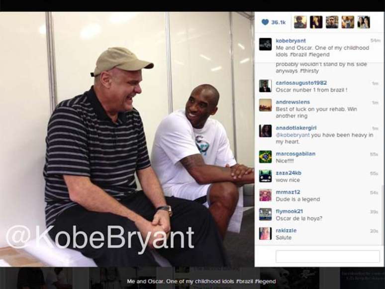 Kobe Bryant exaltou Oscar Schmidt após encontro em São Paulo