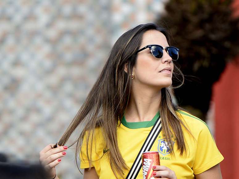 <p>As mulheres marcaram presen&ccedil;a na torcida brasileira</p>