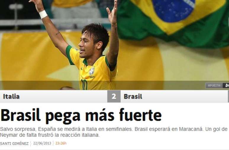 Jornal espanhol destaca a "pegada" do Brasil na vitória