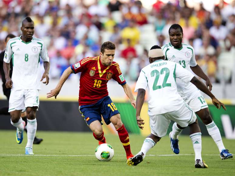 <p>Lateral Jordi Alba teve grande atuação e marcou dois gols</p>