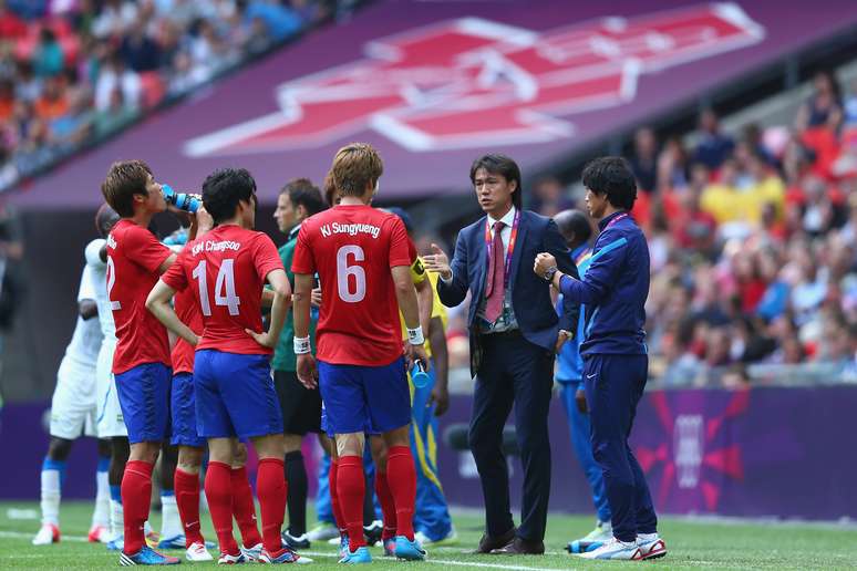 <p>Na carreira como técnico, Hong Myung-Bo conquistou o terceiro lugar na Olimpíada de 2012, em Londres</p>