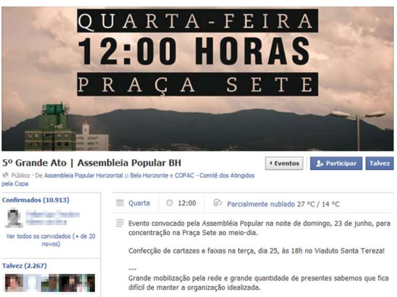 <p>Assembleia Popular promete marcha até Mineirão; #Vemprarua ainda não definiu rota</p>