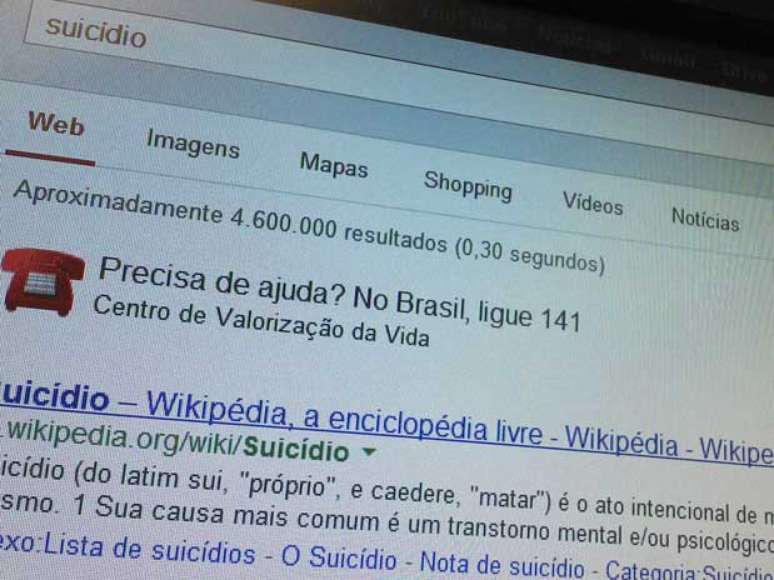 No Google, buscas relacionadas ao suicídio orienta usuários que precisam de ajuda