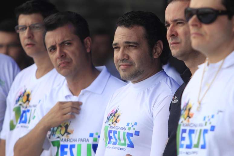 <p>O pastor evangélico Marco Feliciano (PSC-SP) participou da Marcha para Jesus, realizada neste sábado</p>