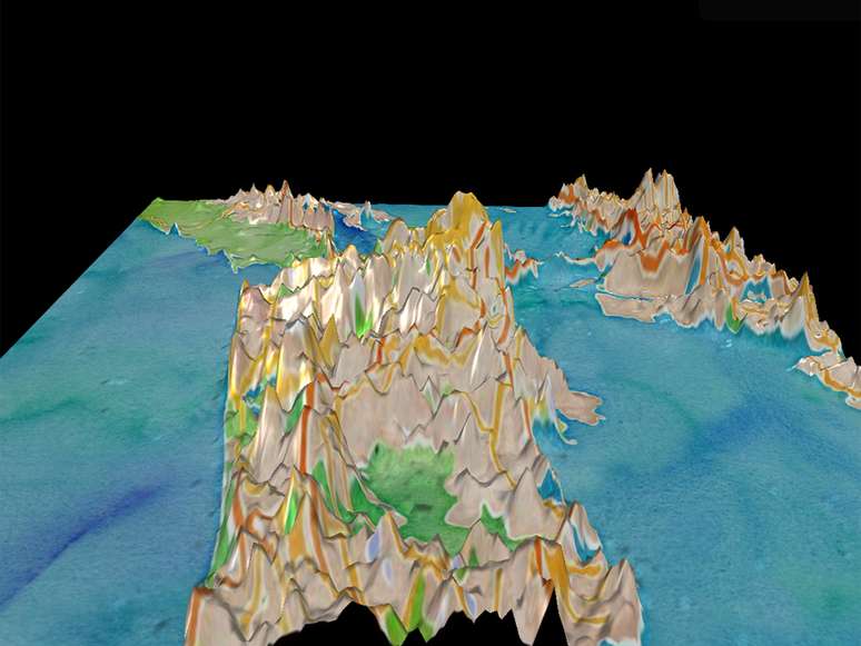 Visualização da topografia de tweets em São Francisco, com ferramenta Billion Strokes