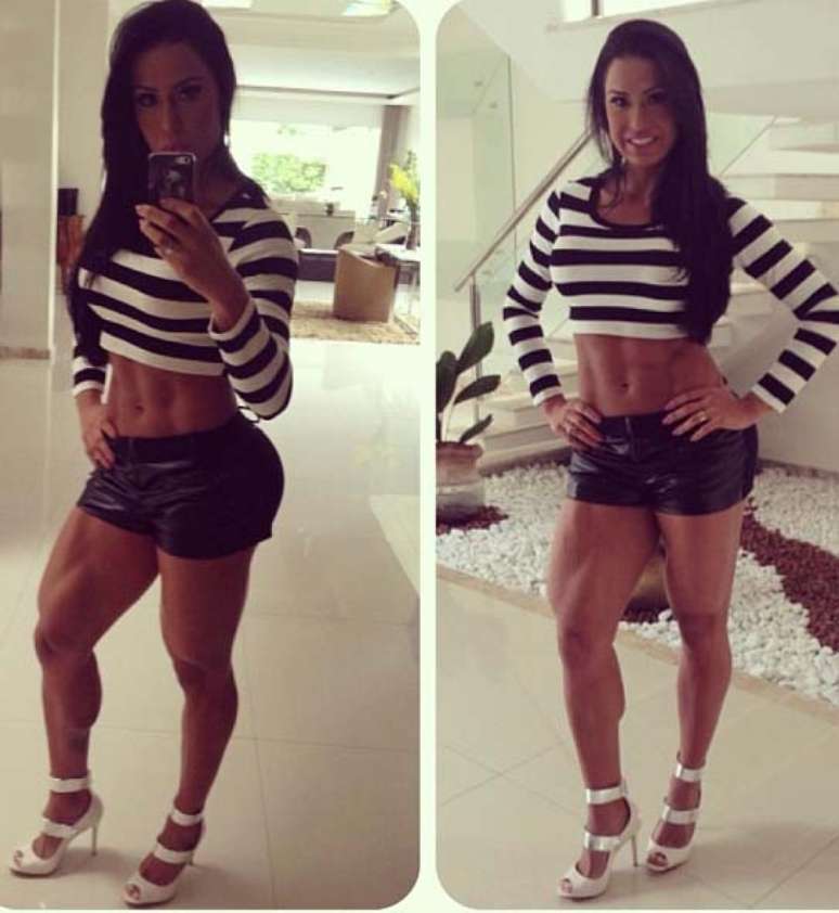 <p>Gracyanne exibe curvas e &eacute; elogiada</p>