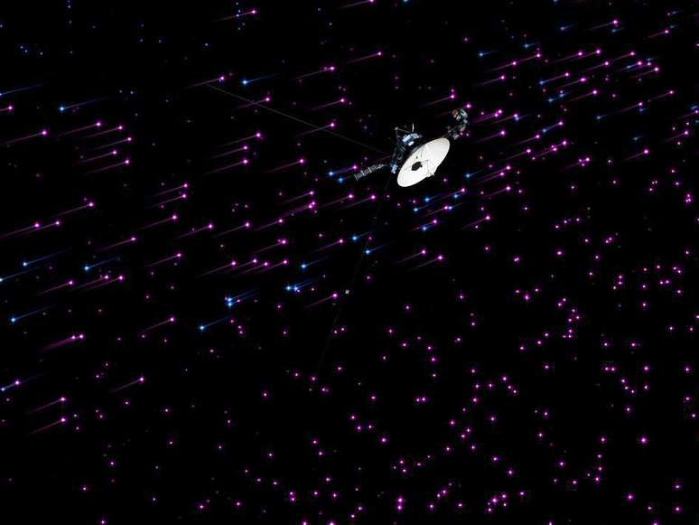 Voyager 1 cruza autoestradas magnéticas nesta ilustração: cientistas acreditam que sonda está na última região da heliosfera