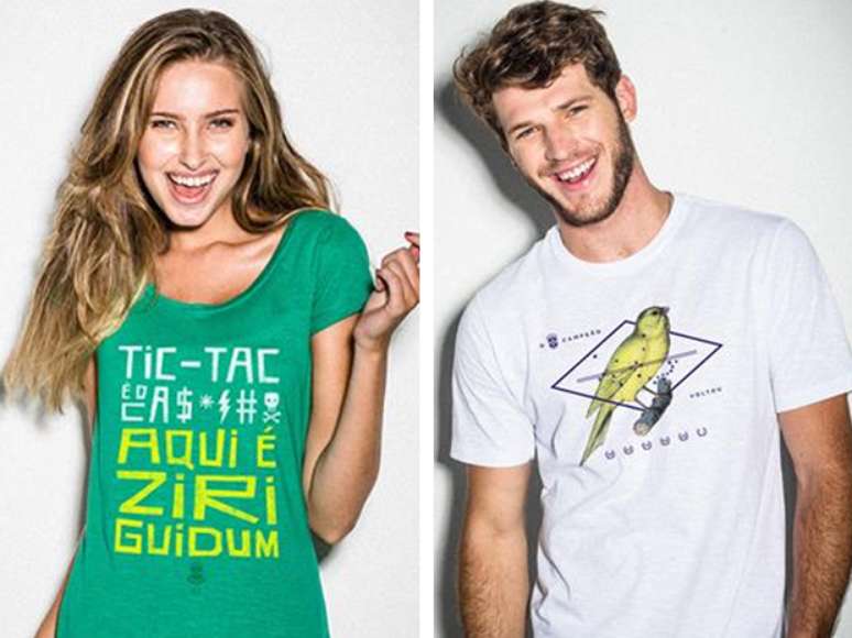 <p>Camisetas da grife Huck s&atilde;o vendidas na internet por R$ 59</p>