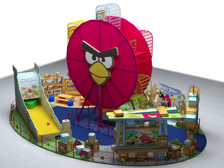 Modelo do que será o playground do Angry Birds no Norte Shopping, no Rio