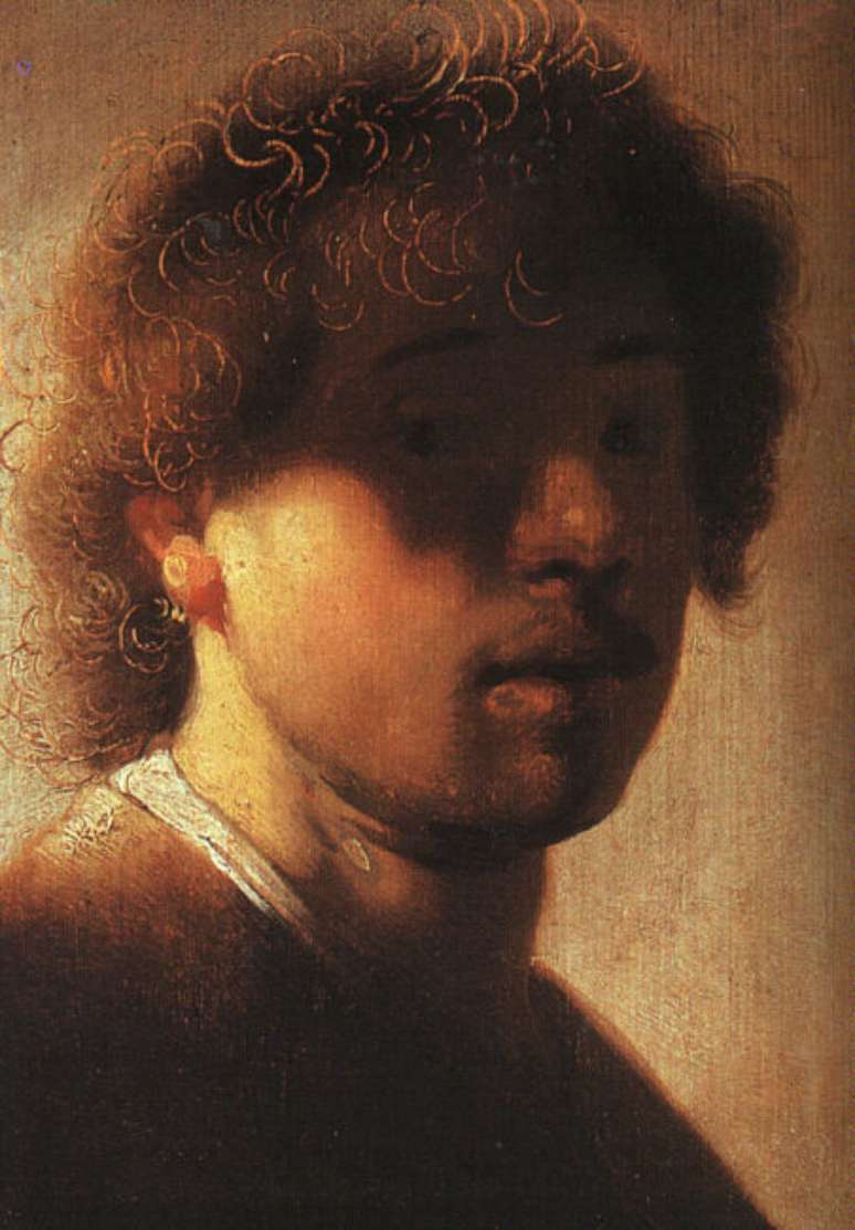 Auto-retrato mostra Rembrandt aos 22 anos, em 1968