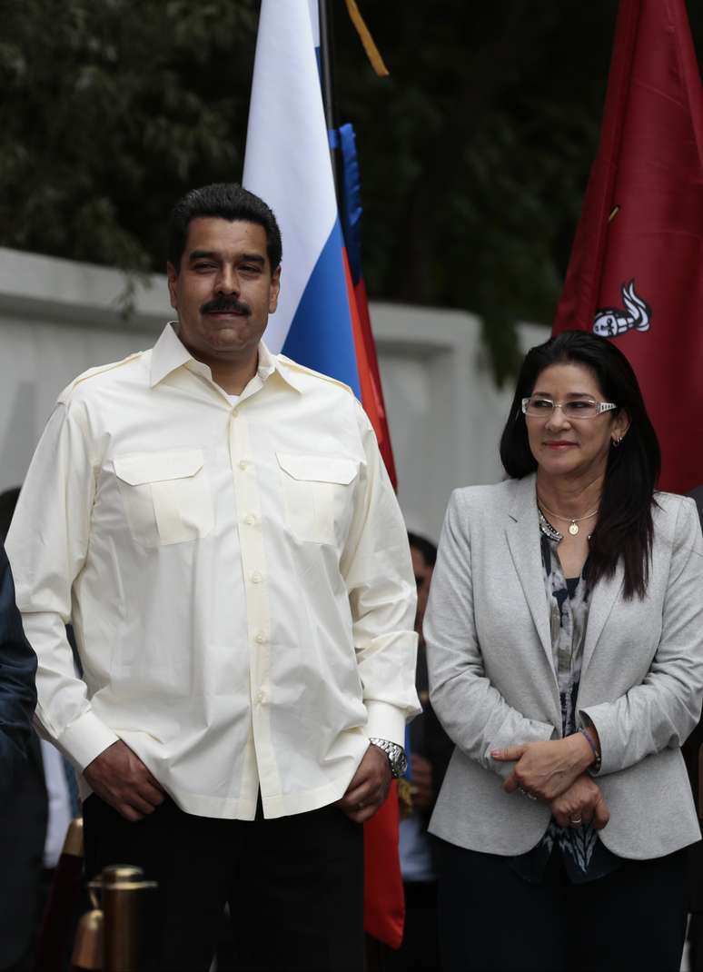 O presidente da Venezuela e sua mulher, Cilia Flores