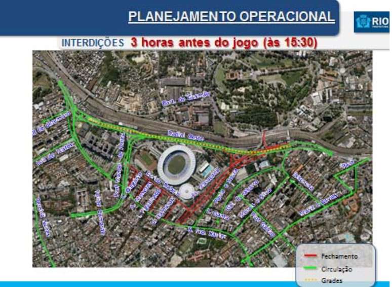 <p>Interdições no entorno do Maracanã terão início às 15h30 de domingo</p>