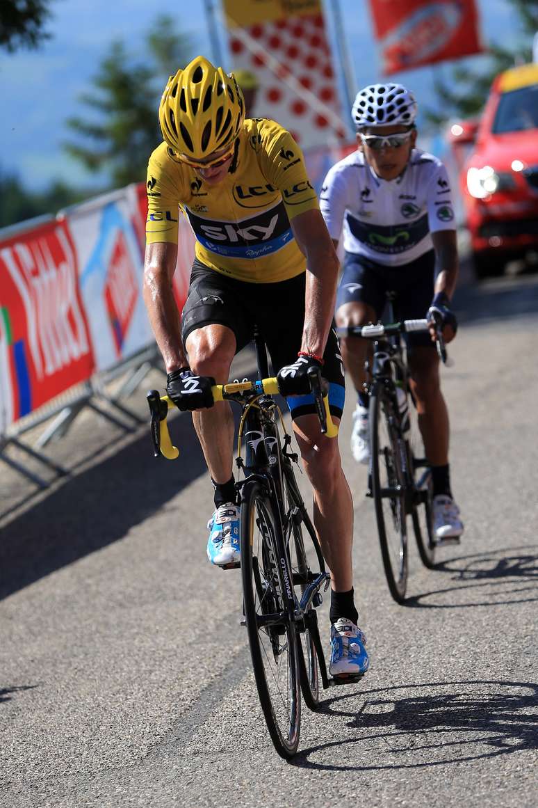 <p>Britânico Chris Froome (à esq.) se aproximou de título do Tour de France, enquanto colombiano Nairo Quintana (à dir.) deve ser o "rei da montanha"</p>