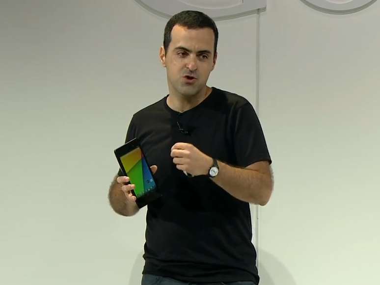 <p>Hoje vice-presidente de Produtos do Android do Google, Hugo Barra apresentou o novo Nexus 7</p>
