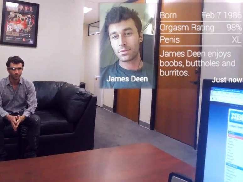 Ator James Deen aparece em ferramenta de reconhecimento facial no Google Glass