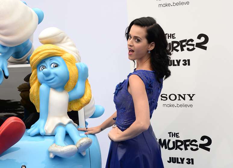 <p>Katy Perry esteve na pré-estreia de 'Smurfs 2'</p>