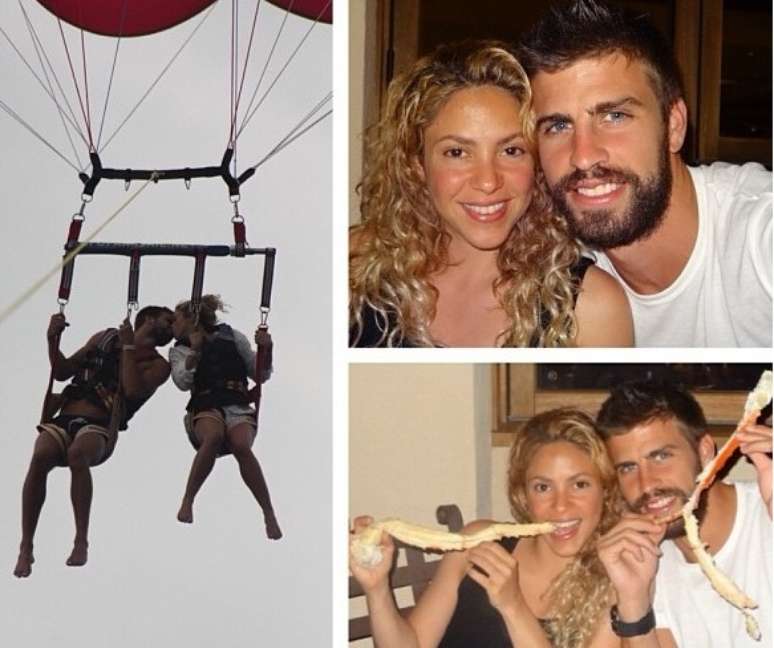 <p>Shakira e Piqué curtiram férias juntos com direito a voo romântico</p>