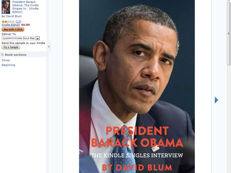 Amazon Kindle Singles Interview apresenta, em 15 páginas, entrevista com o presidente americano reeleito Barack Obama