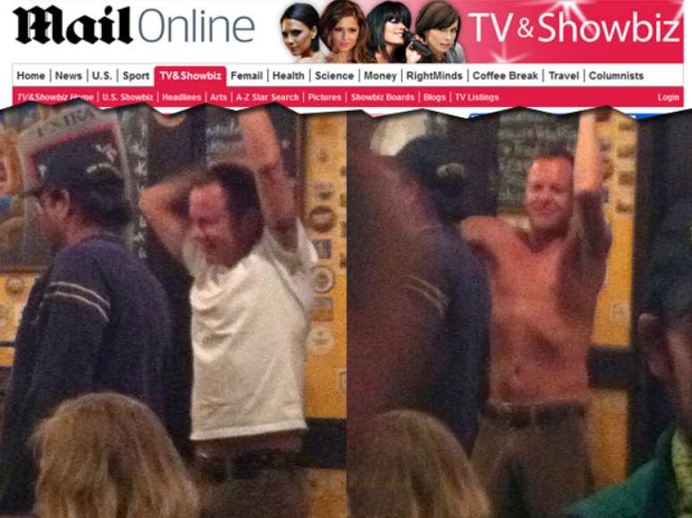 Kiefer Sutherland tira camisa em imagem publicada pelo tabloide britânico Daily Mail