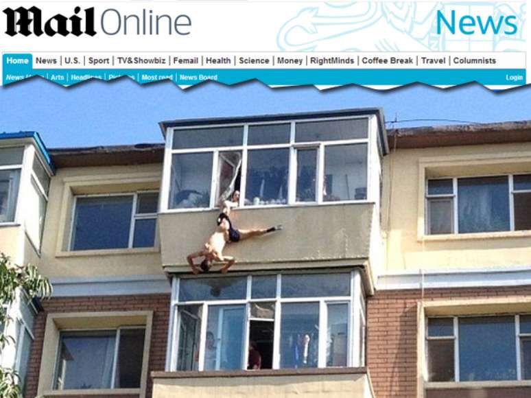 Homem tentou se suicidar mas foi salvo pela mulher ao ser agarrado na cueca na janela do apartamento onde mora