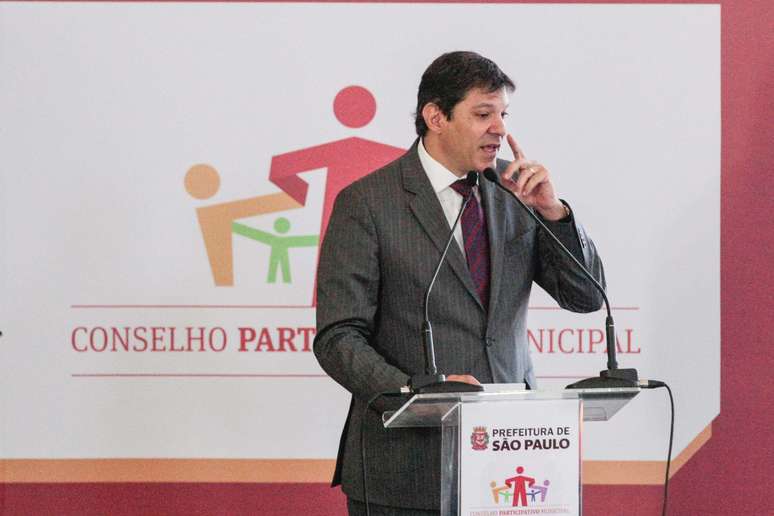 O prefeito Fernando Haddad anuncia o lançamento do Conselho Participativo de São Paulo