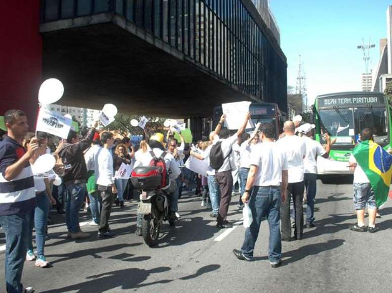 Manifestantes se concentraram em frente ao Masp