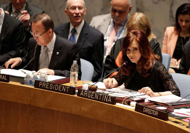 Cristina Kirchner preside reunião do Conselho de Segurança da ONU, em Nova York