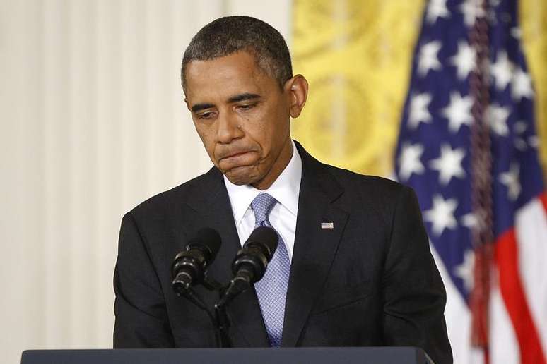 <p>O presidente dos EUA, Barack Obama, durante entrevista coletiva na Casa Branca</p>